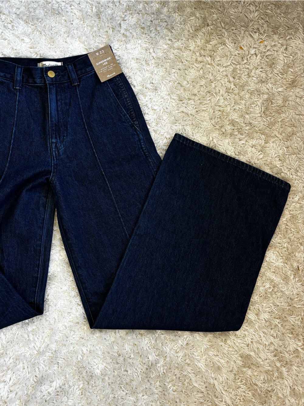 NWT Madewell Superwide-Leg Jeans Landrum Wash, Size 23 - Picture 2 of 6